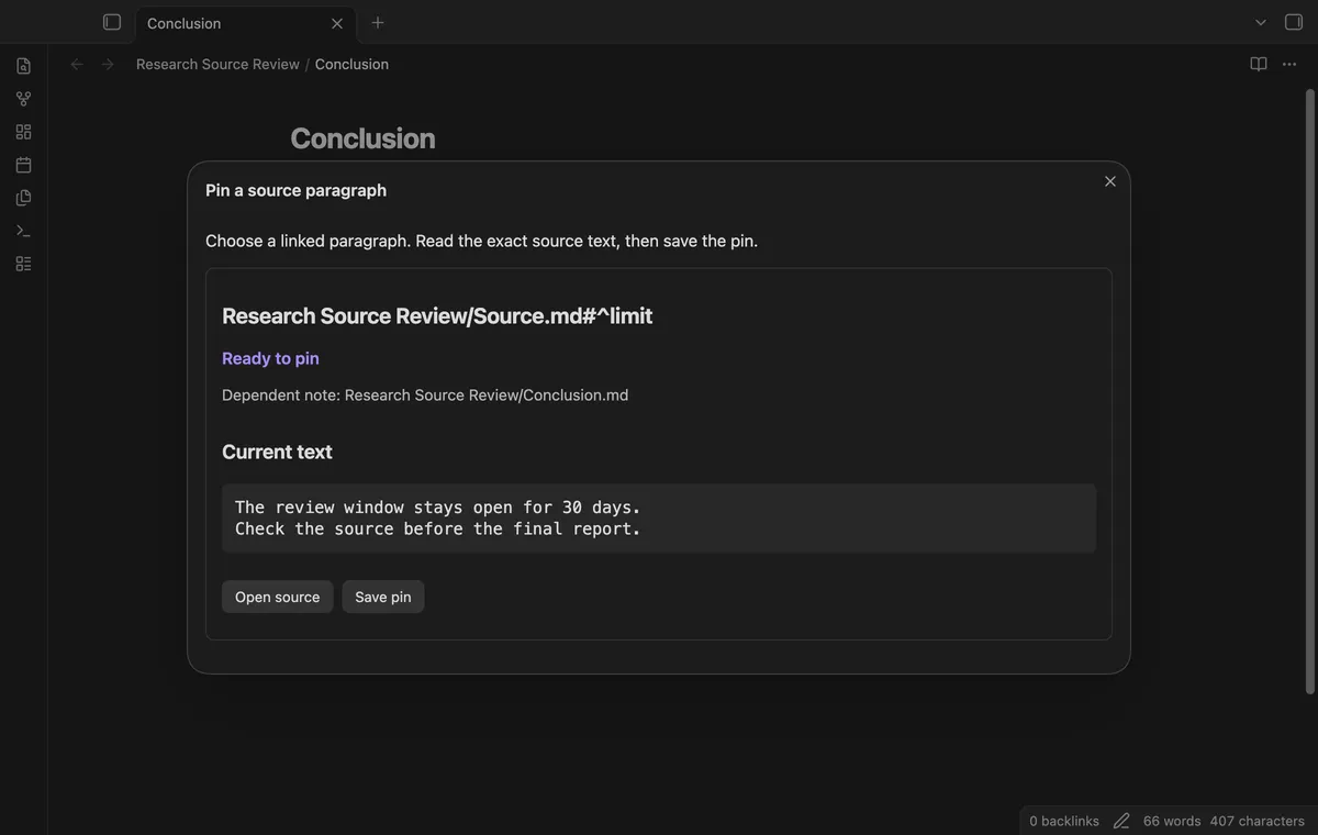Research Source Review screenshot