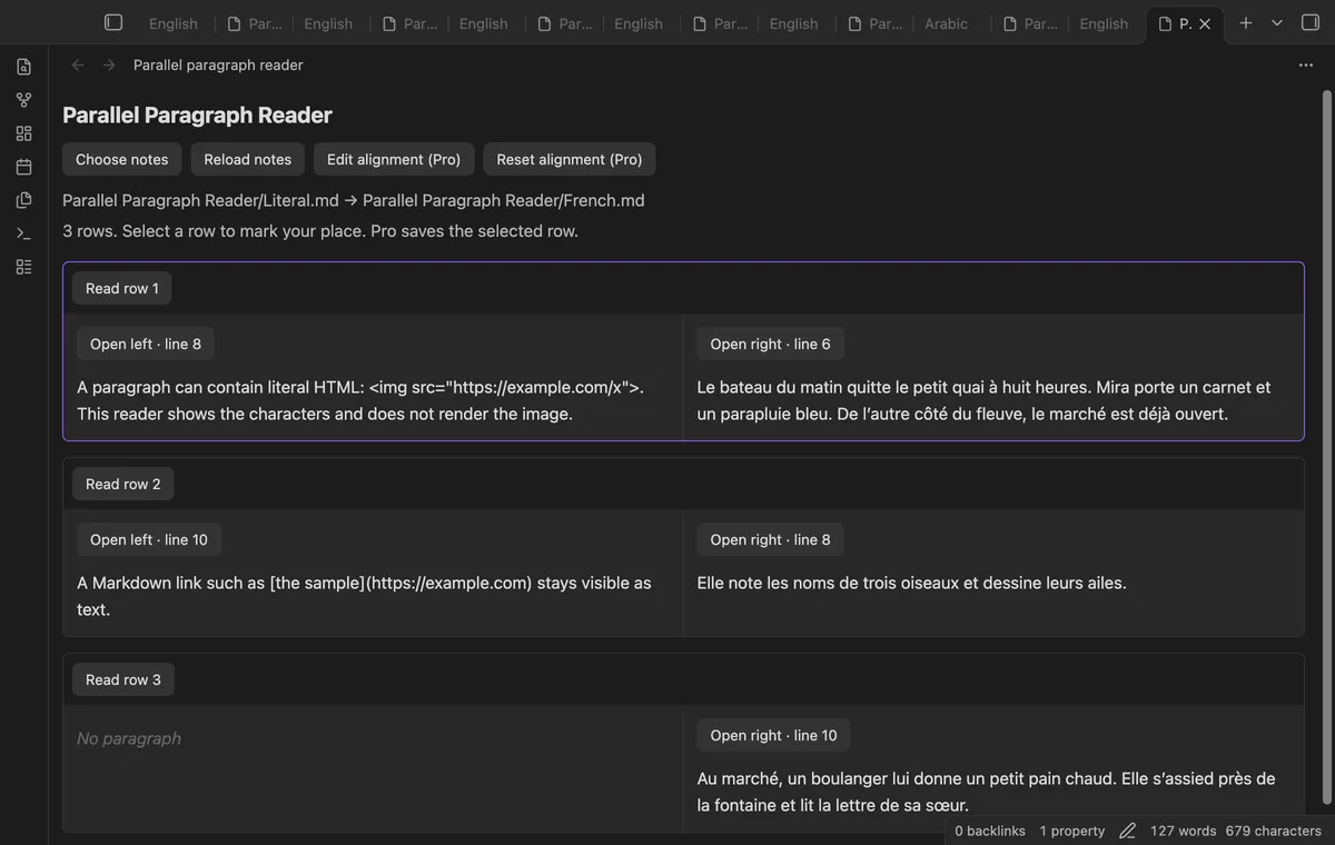 Parallel Paragraph Reader screenshot