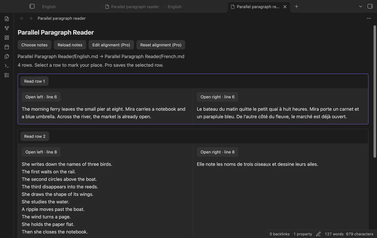 Parallel Paragraph Reader screenshot