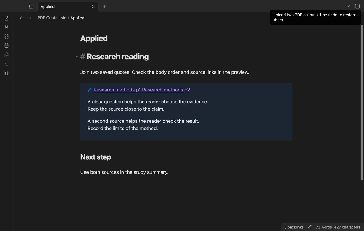 PDF Quote Join screenshot