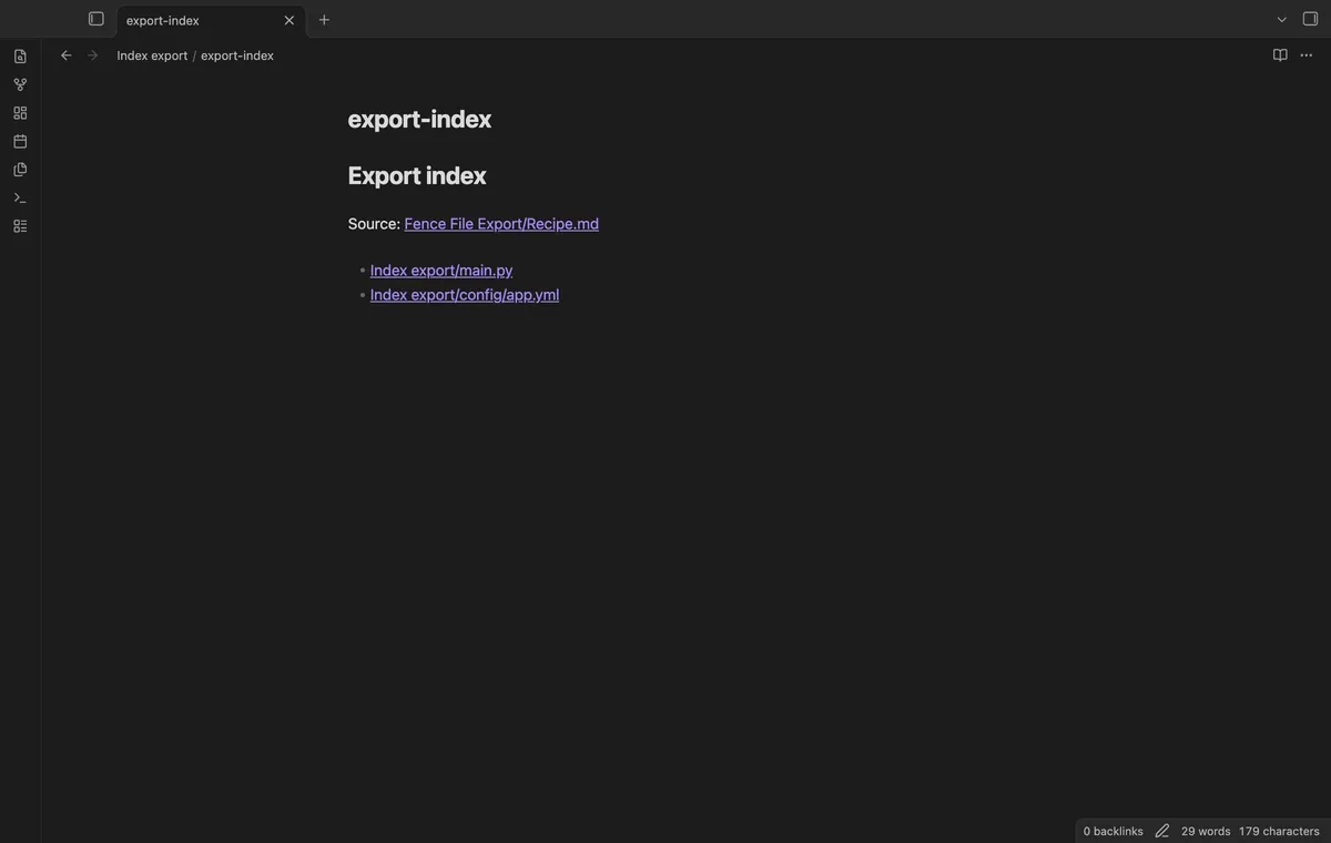 Fence File Export screenshot