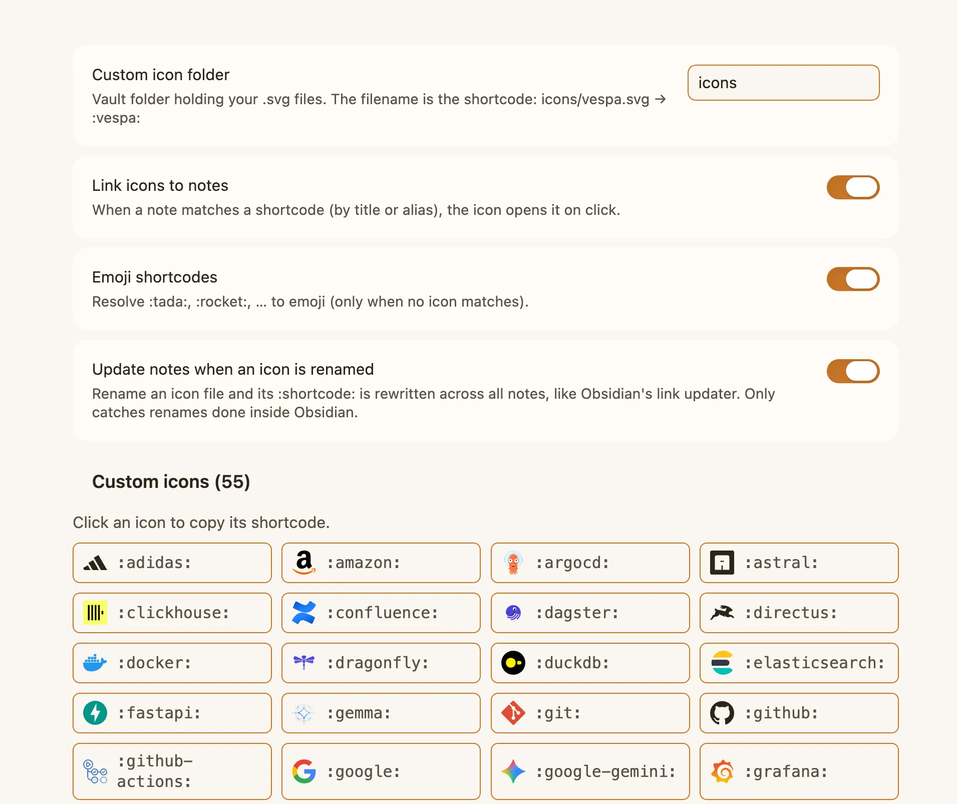 Shortcode Icons screenshot