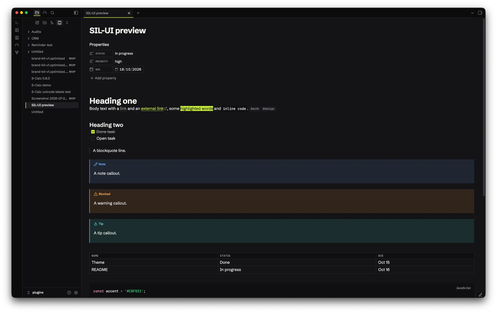 SIL-UI - Obsidian Theme