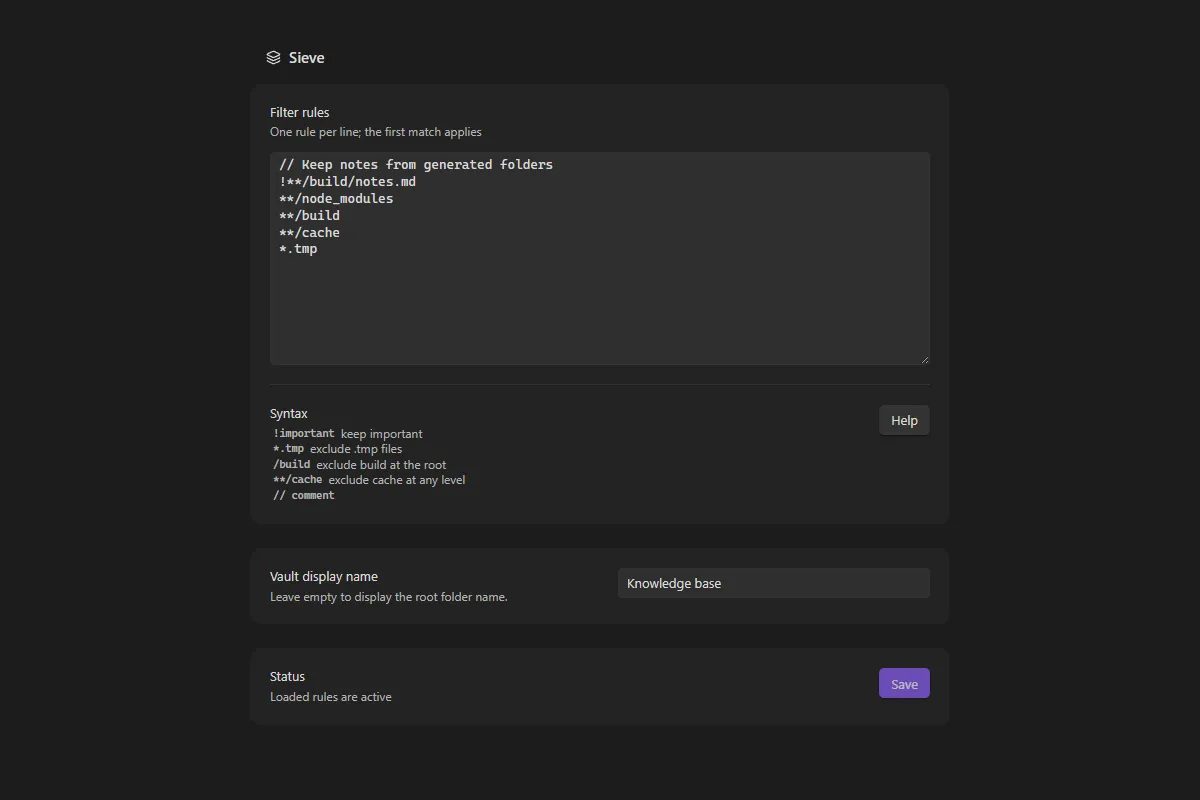 Sieve screenshot
