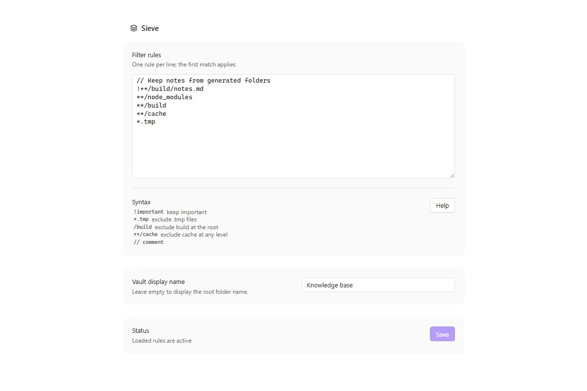 Sieve screenshot
