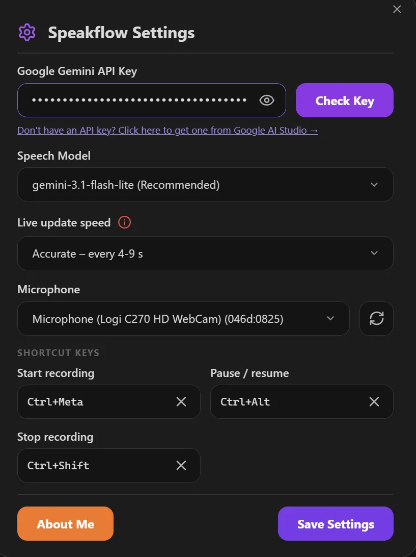 Speakflow screenshot