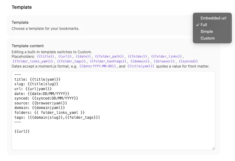 Bookmarks Sync screenshot