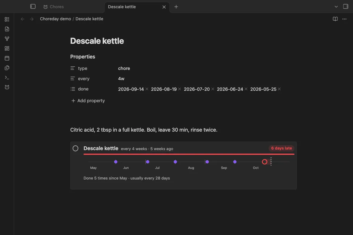 Choreday screenshot