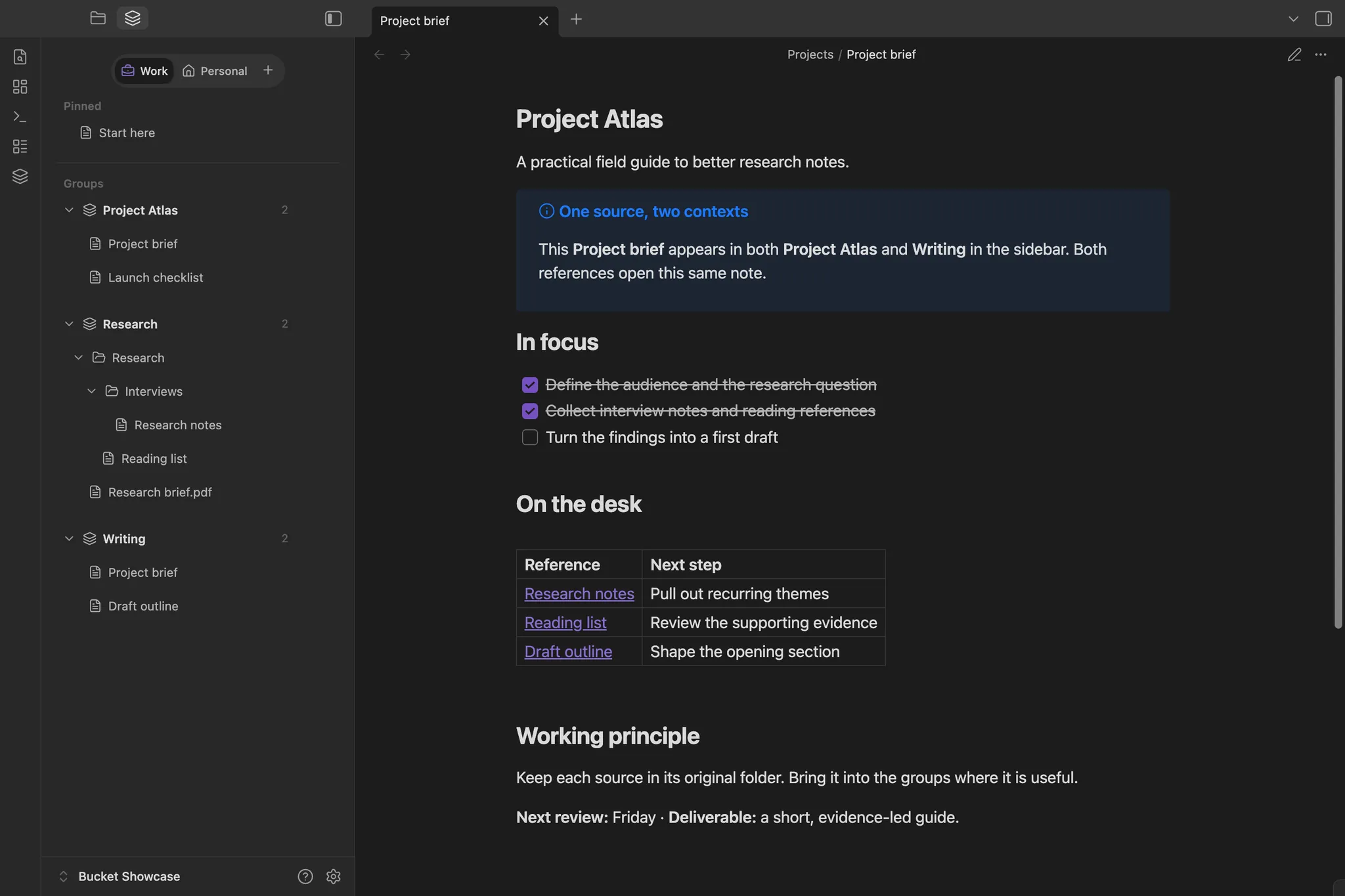 Bucket Sidebar screenshot