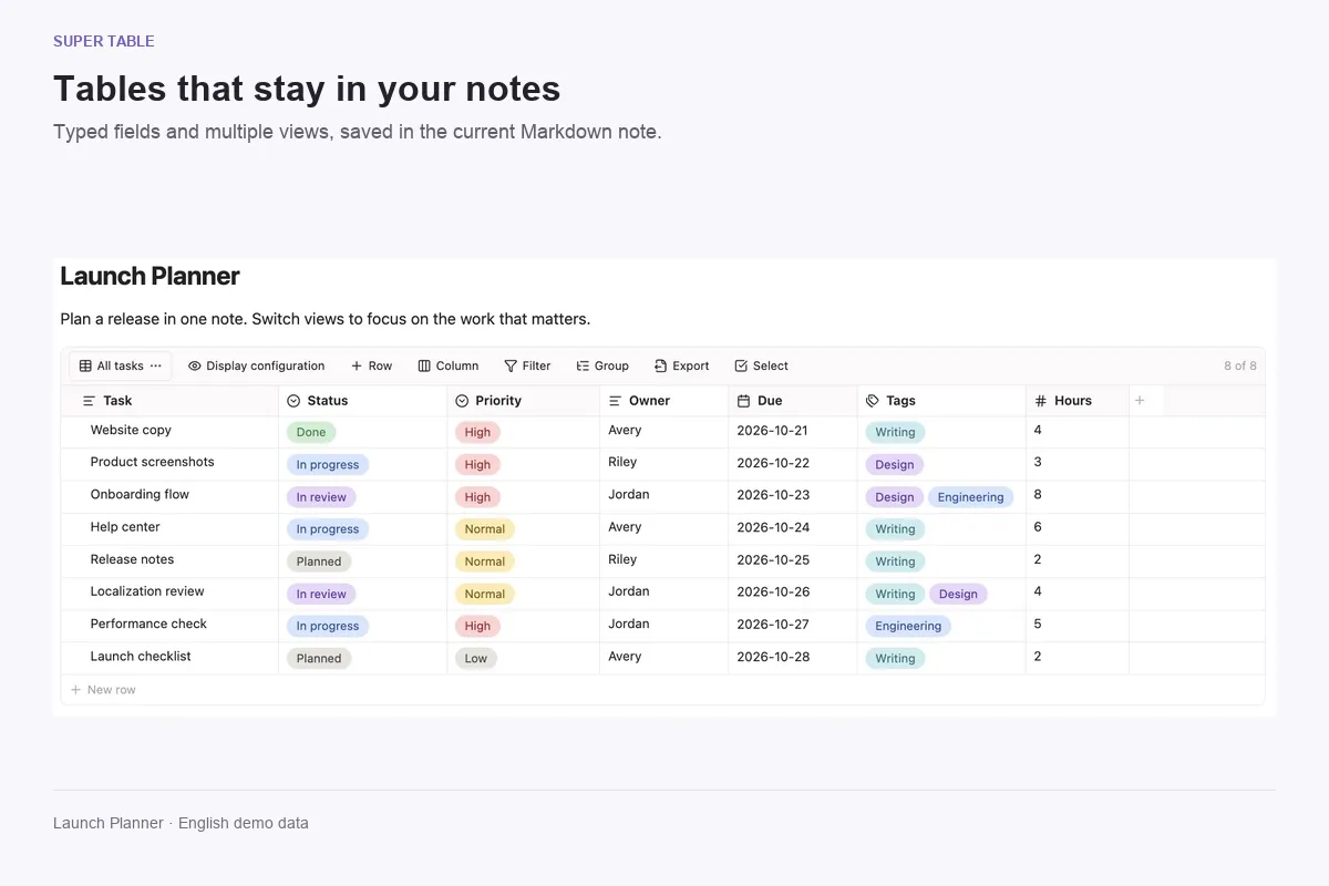 Super Table screenshot