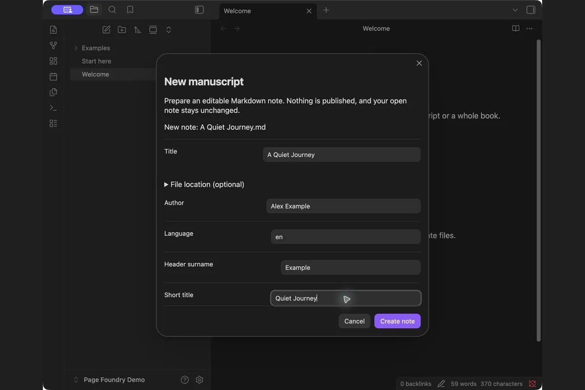 Page Foundry screenshot