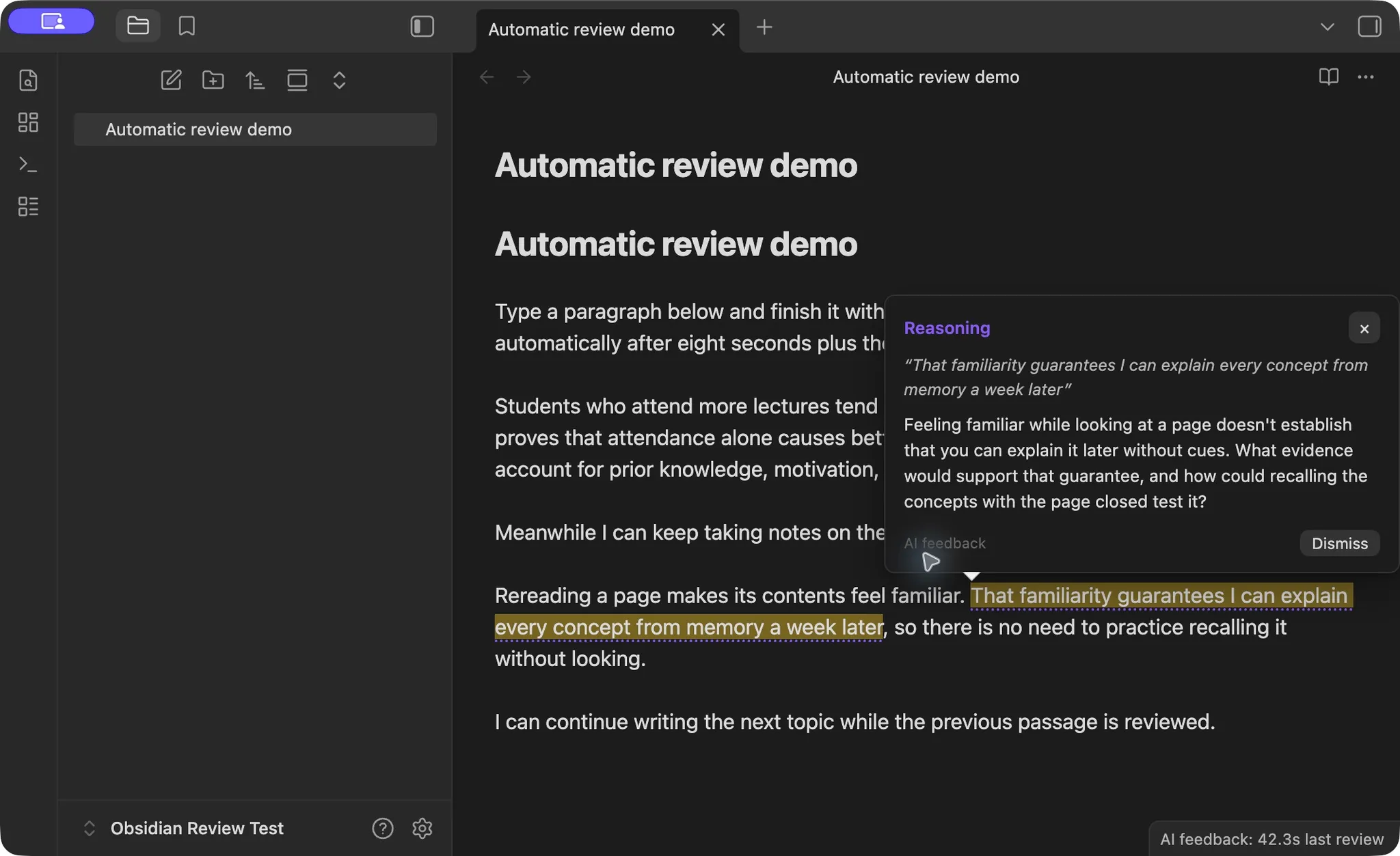 Automatic Paragraph Review screenshot