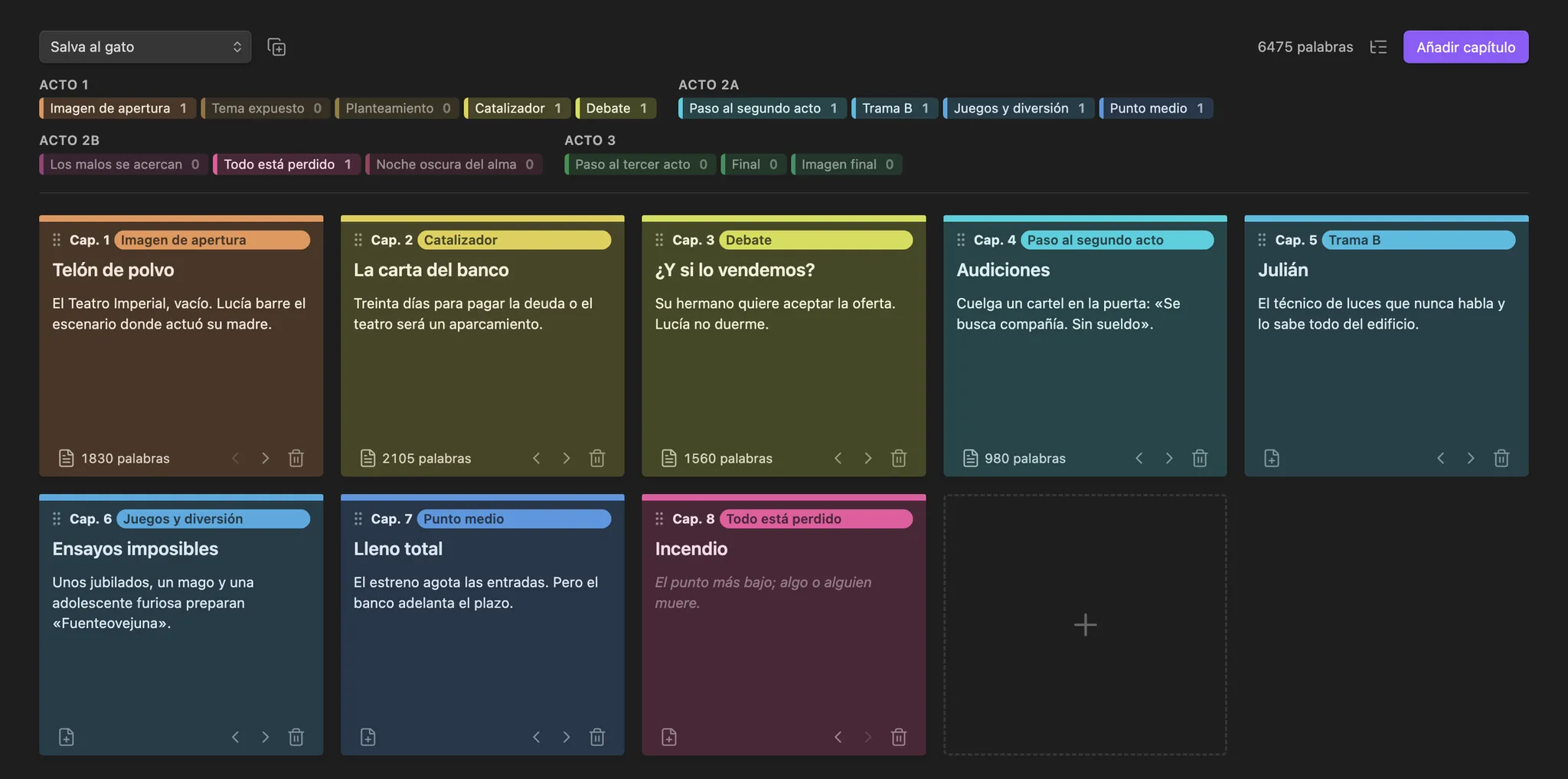 Novel Structure Board screenshot