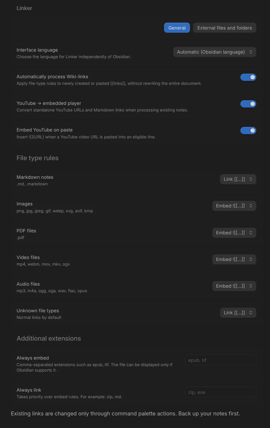 Linker screenshot