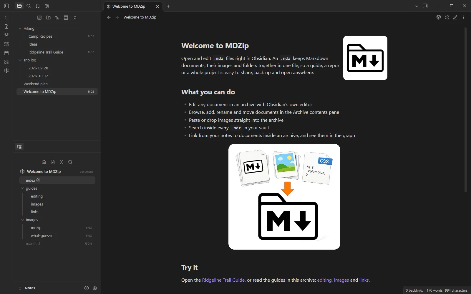 MDZip screenshot