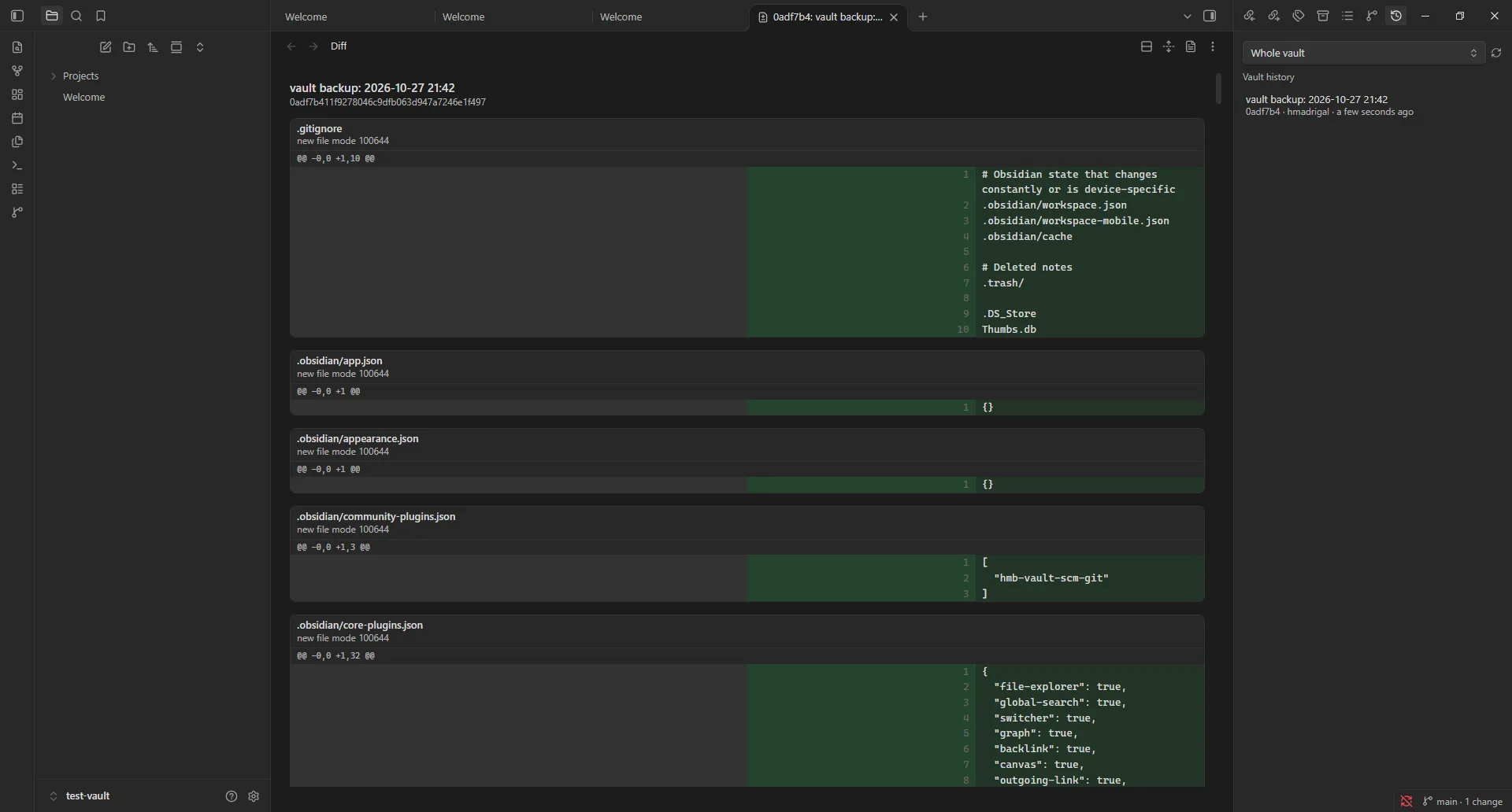 HMB Vault SCM Git - Obsidian Plugin