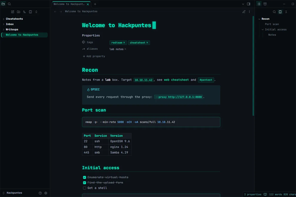 Hackpuntes screenshot