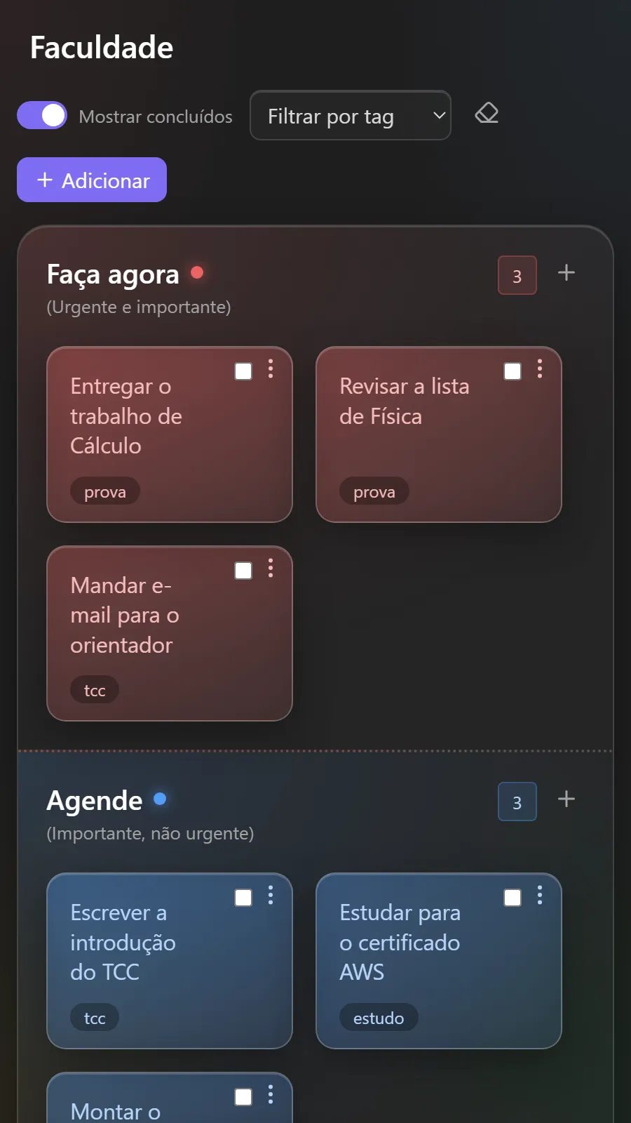 Eisenhower Post-its screenshot