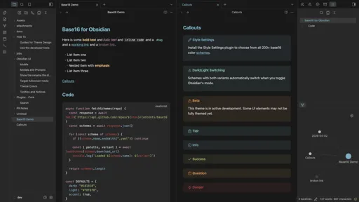 Base16 - Obsidian Theme