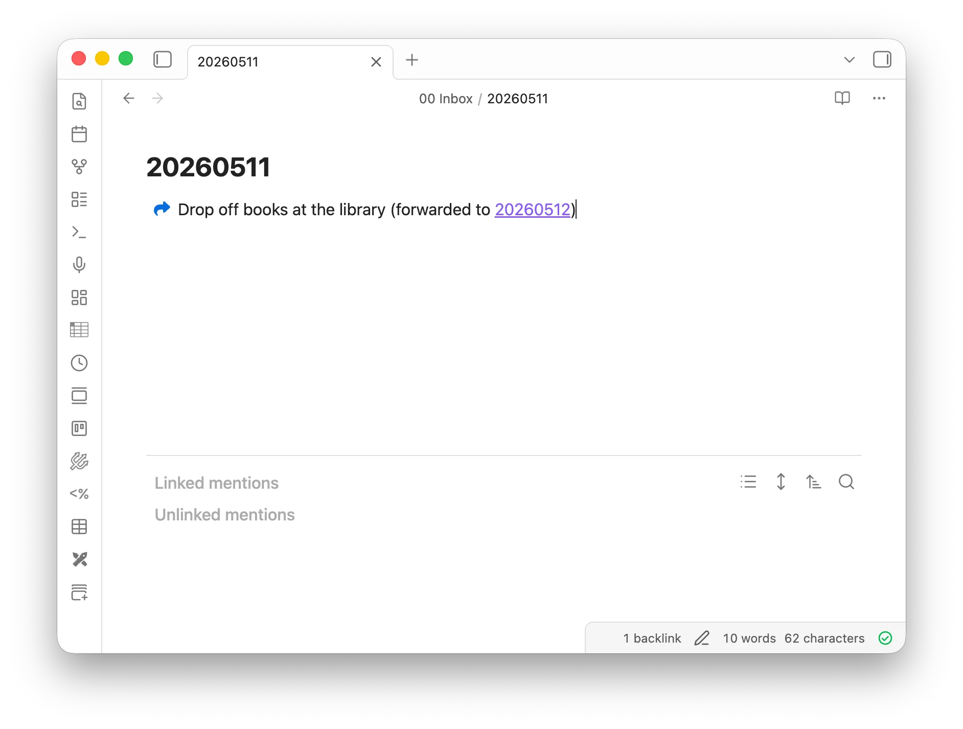 Rollover Daily Todos with Context screenshot