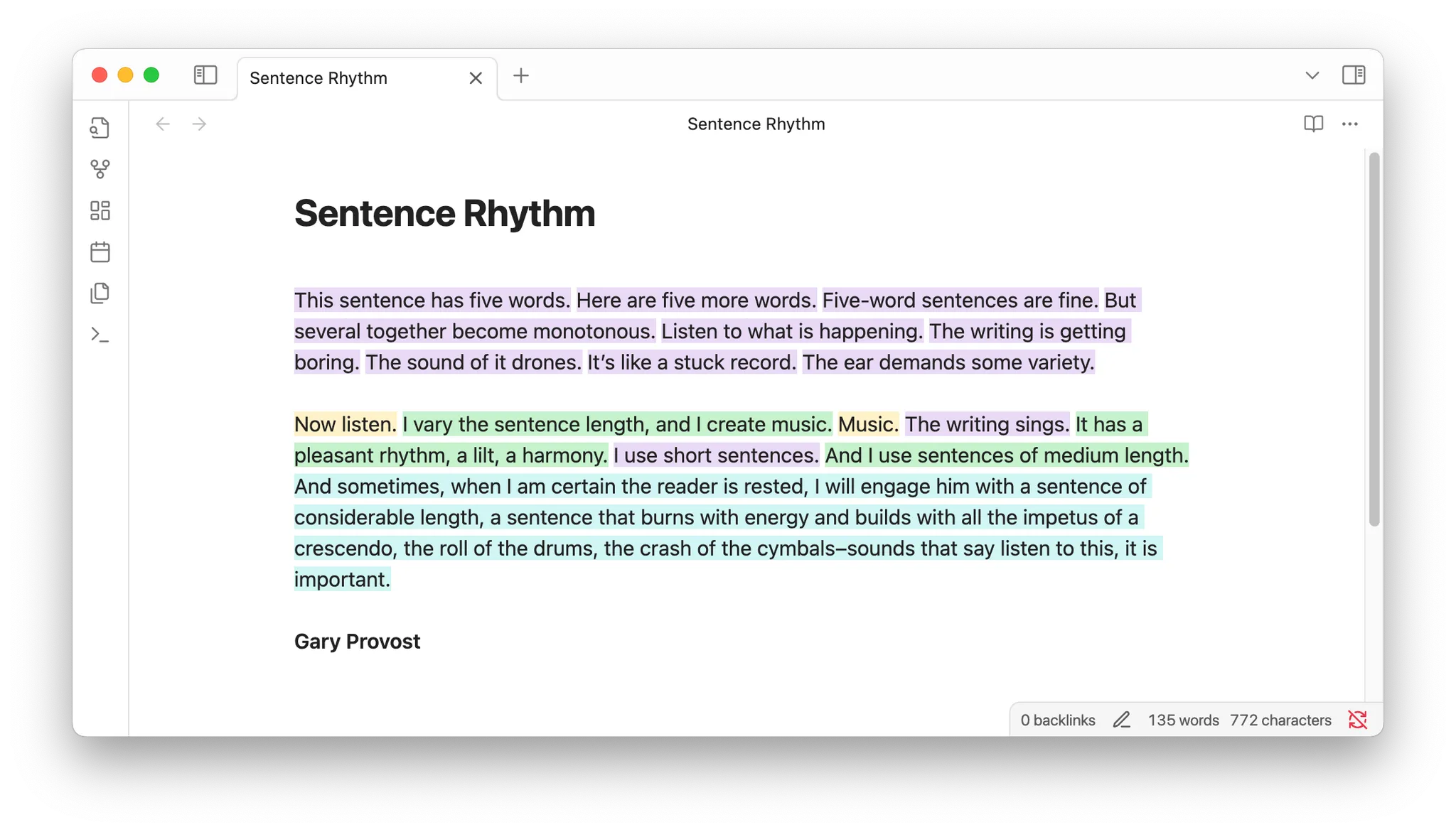 Sentence Rhythm screenshot