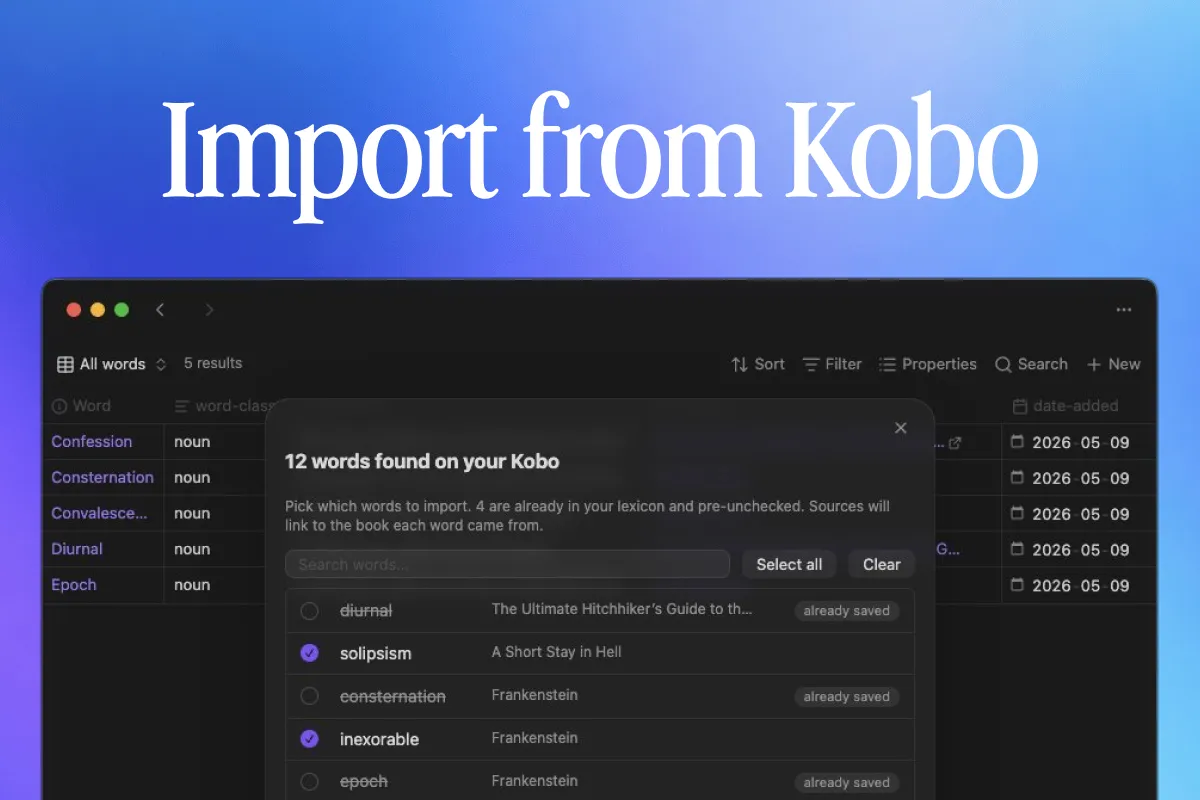 Lexophile - Personal Dictionary screenshot