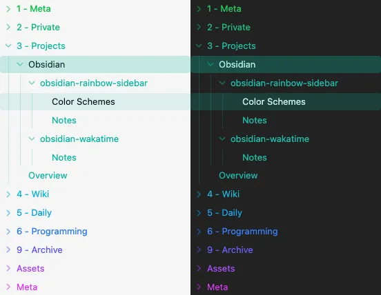Rainbow-Colored Sidebar screenshot