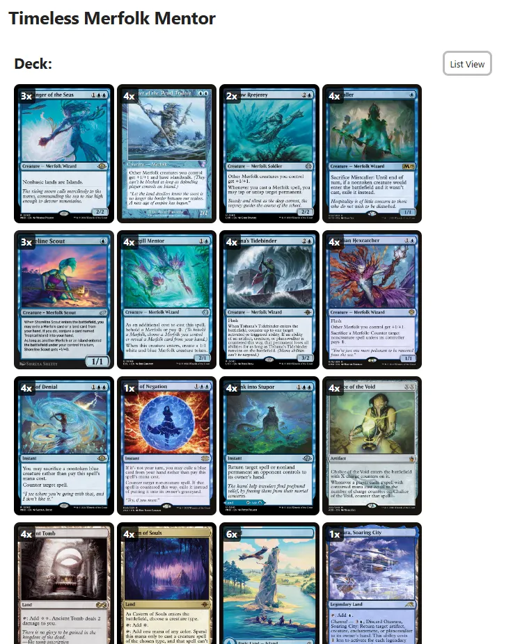 MTG Deck screenshot