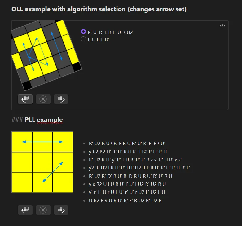 Rubik Cube algorithms screenshot