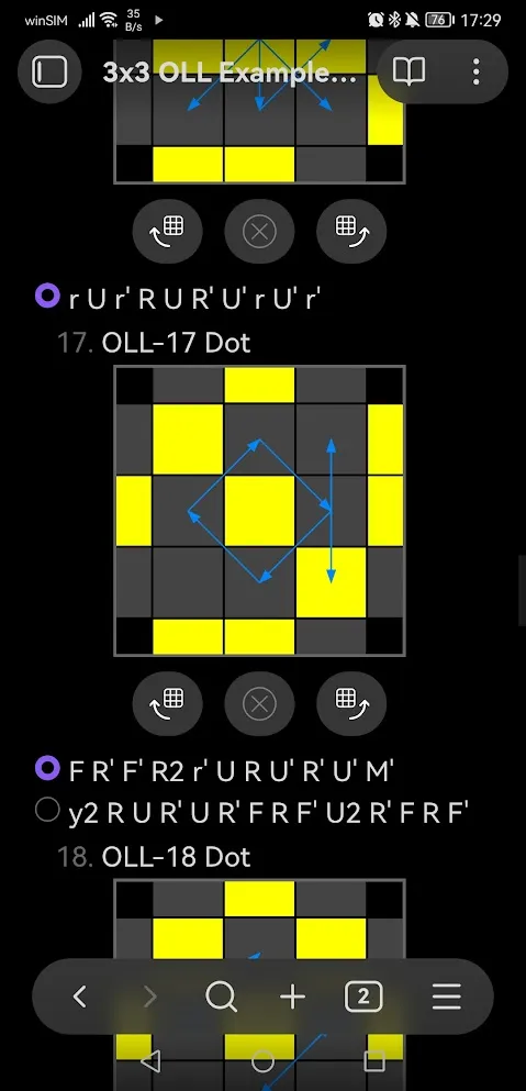 Rubik Cube algorithms screenshot