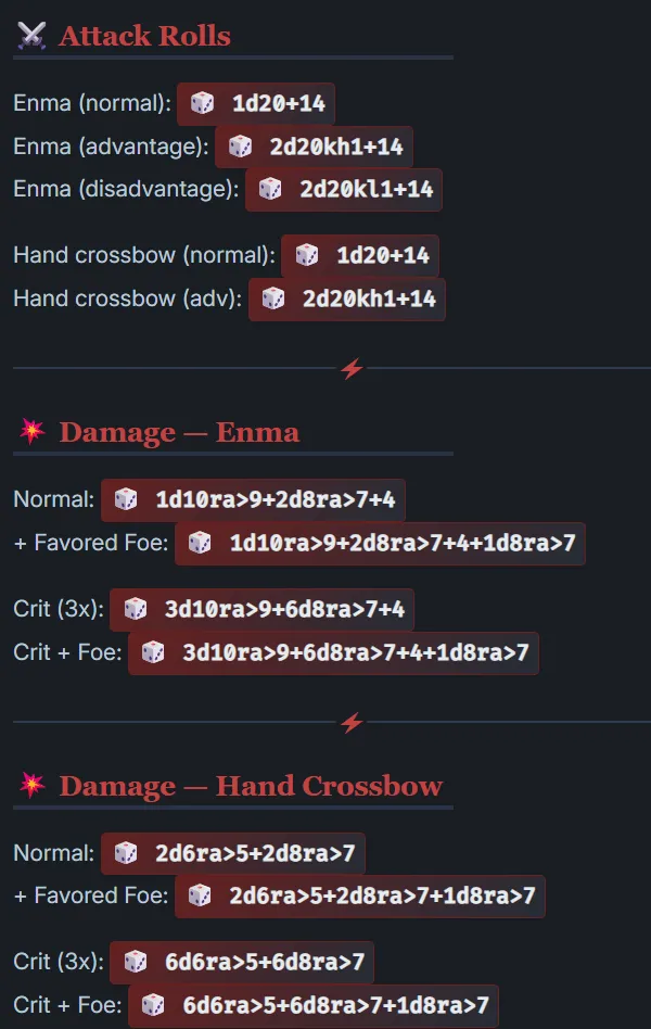 RPG Dice Roller screenshot