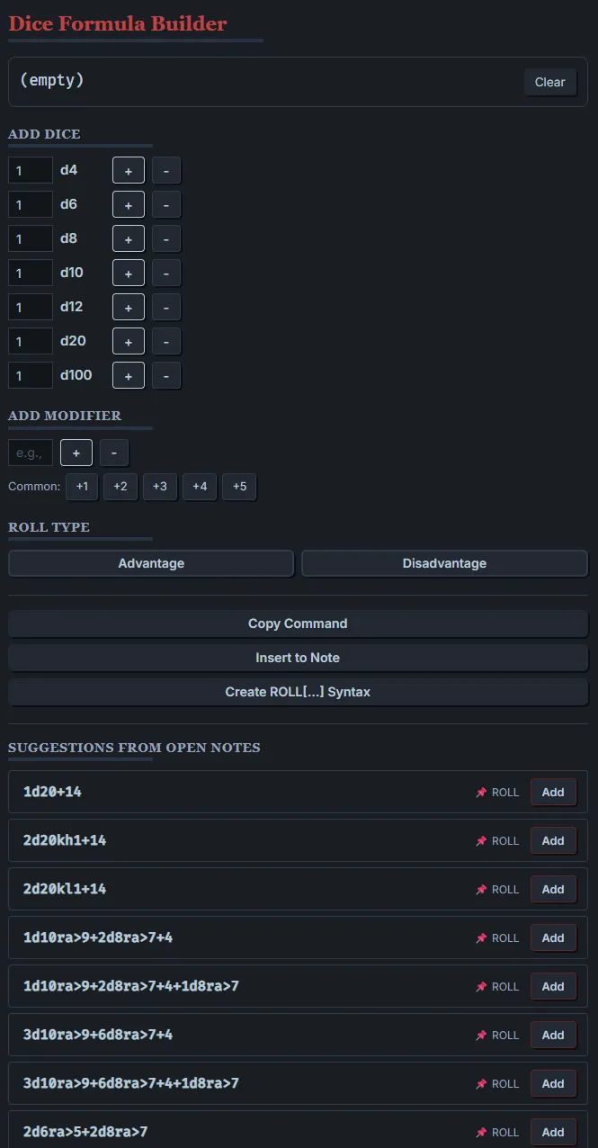 RPG Dice Roller screenshot