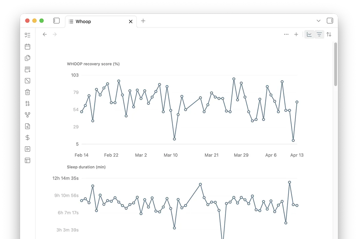 Metrics screenshot