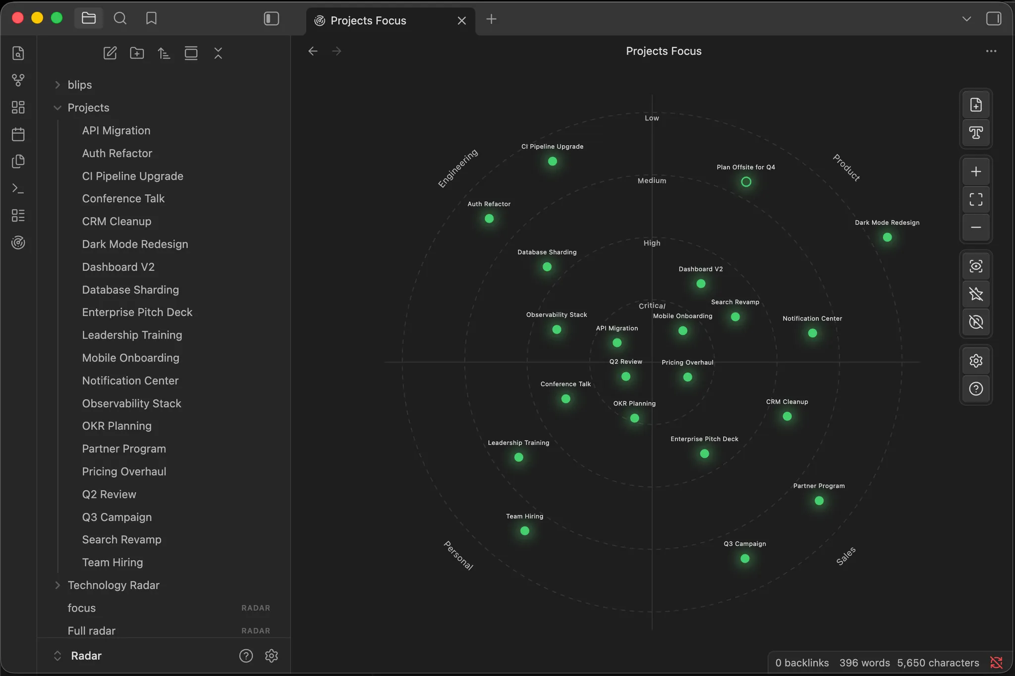 Radar screenshot