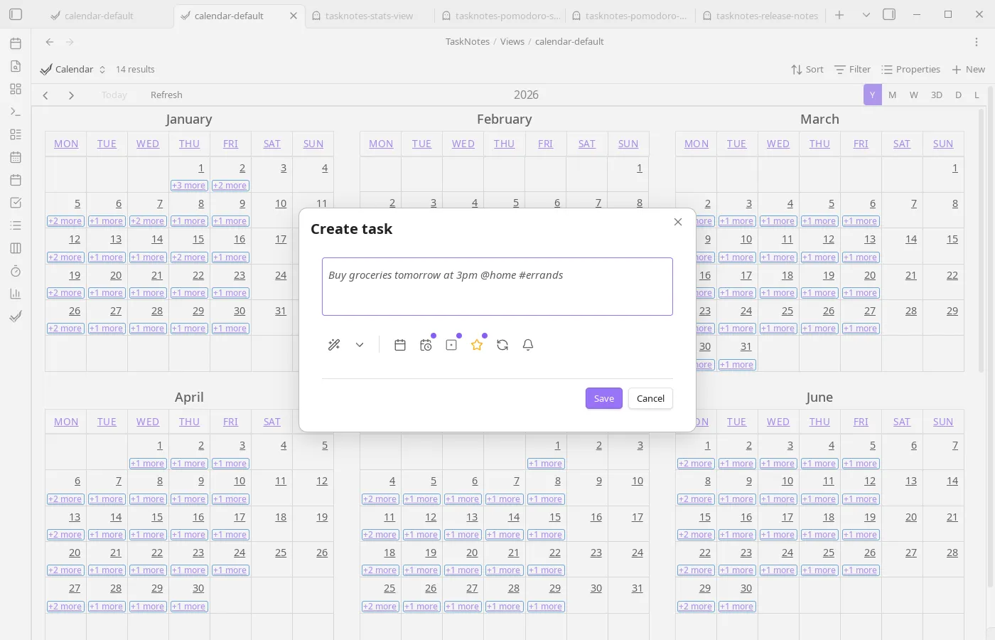 TaskNotes screenshot