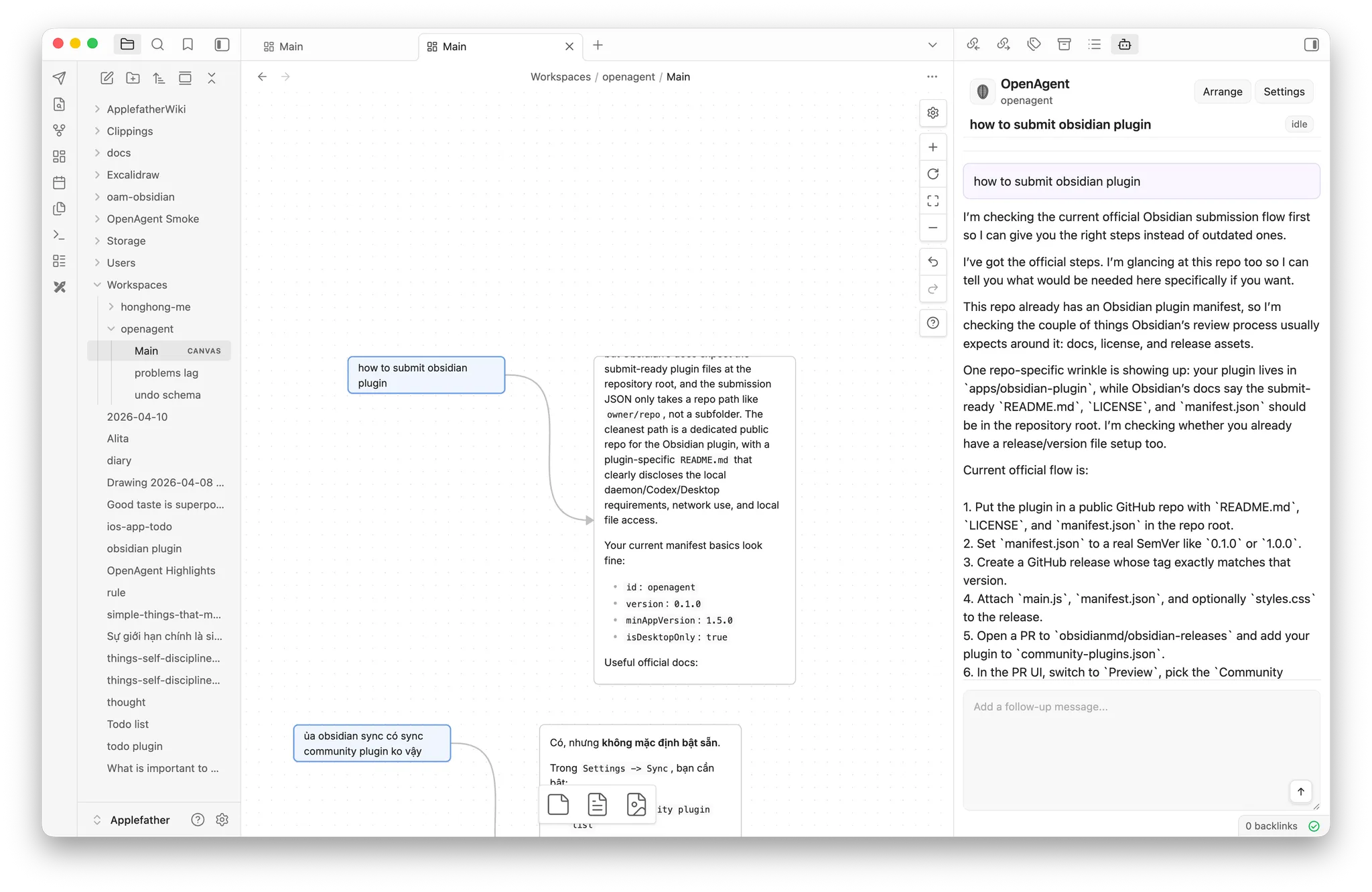 OpenAgent Canvas screenshot