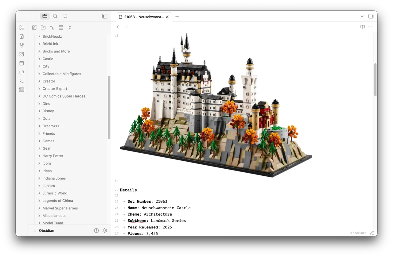 Brickset LEGO screenshot