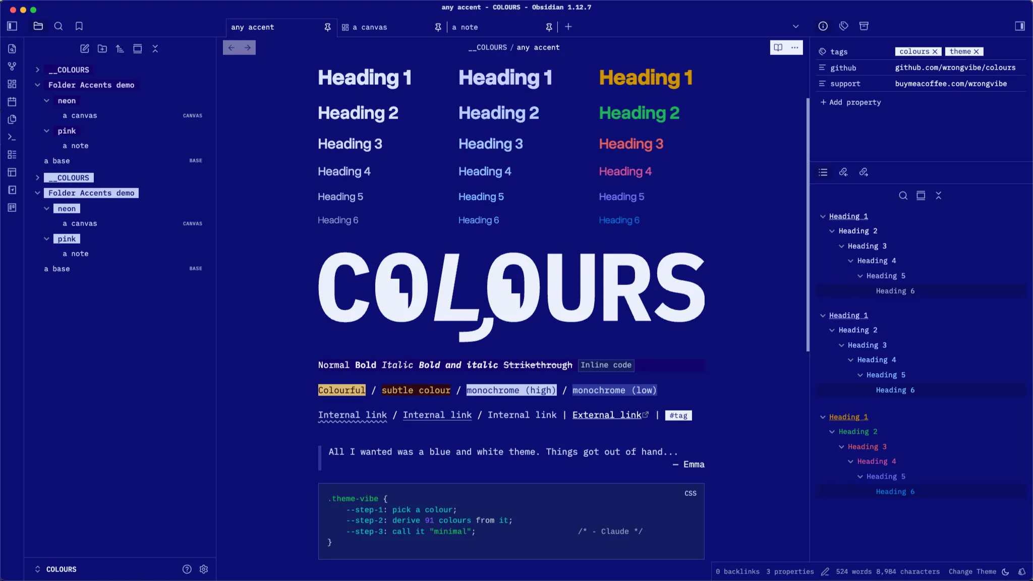COLOURS screenshot