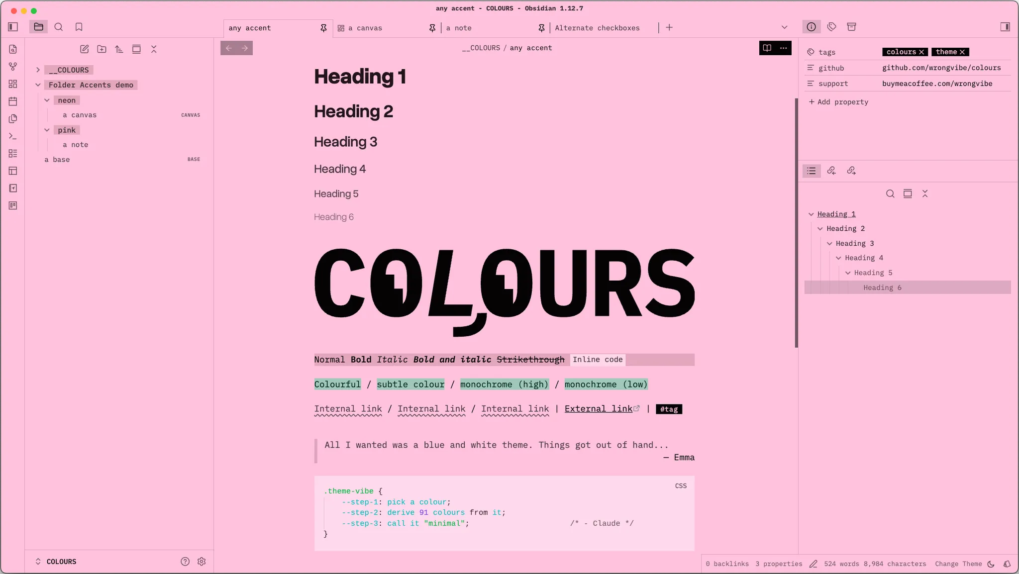 COLOURS screenshot