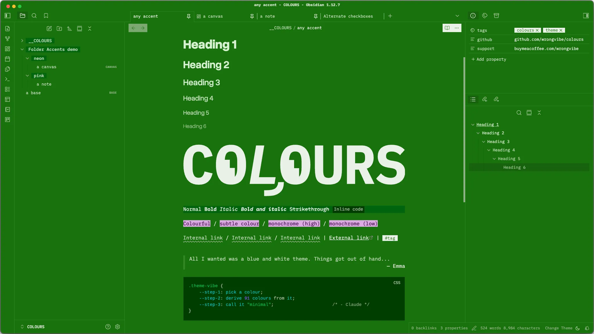COLOURS screenshot