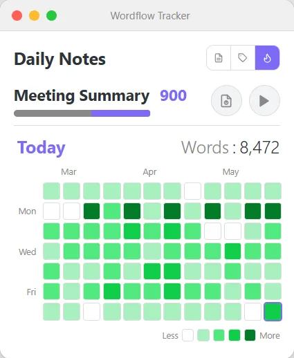 Wordflow Tracker screenshot