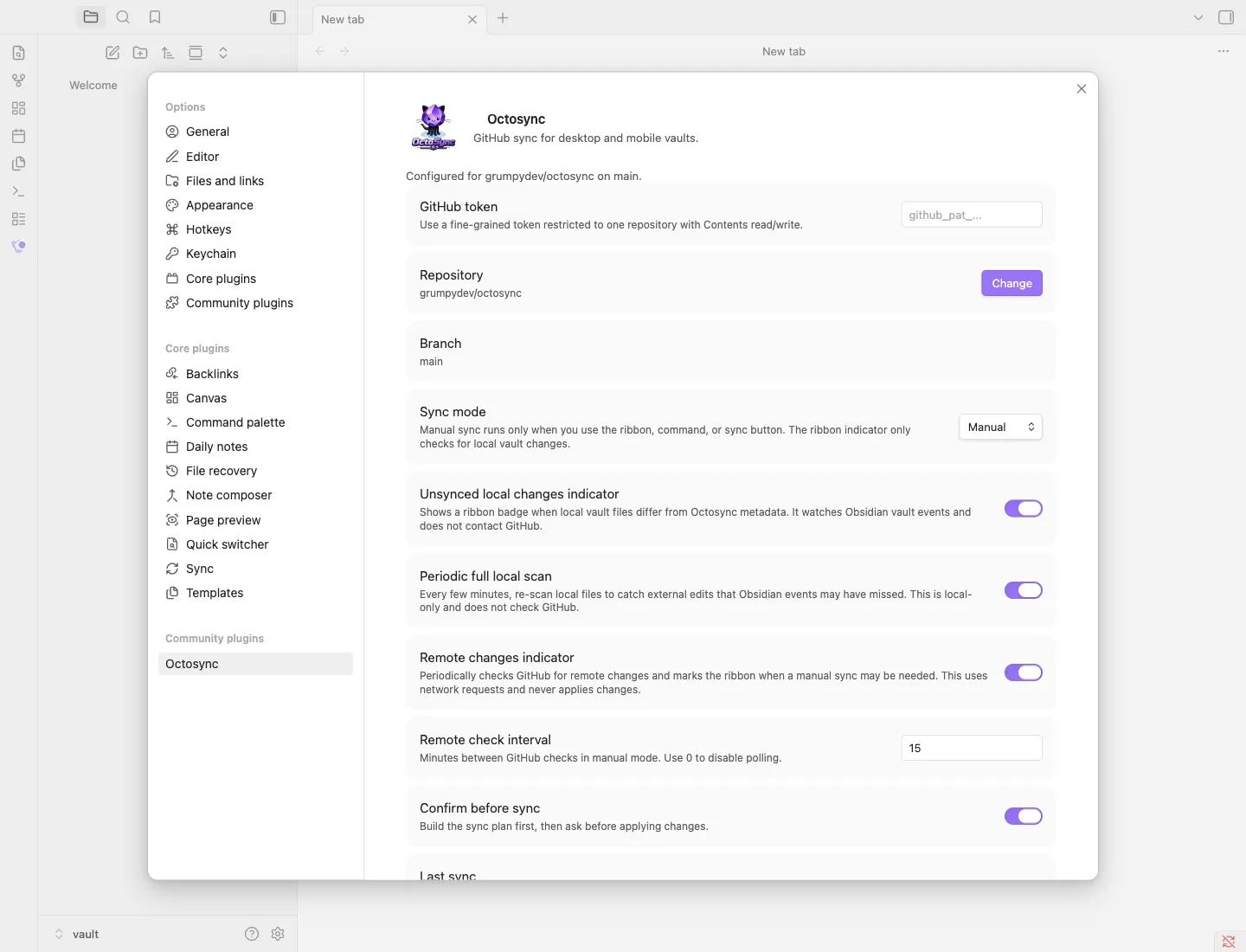 Octosync screenshot