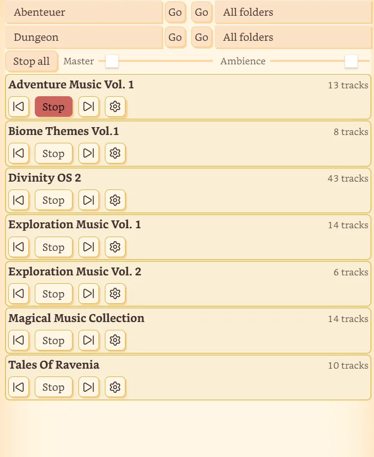TTRPG Tools - Soundboard screenshot