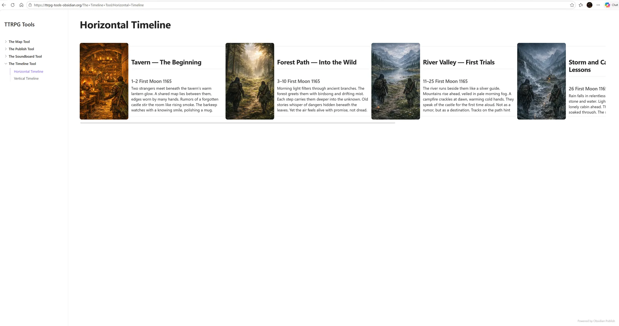 TTRPG Tools - Timeline screenshot