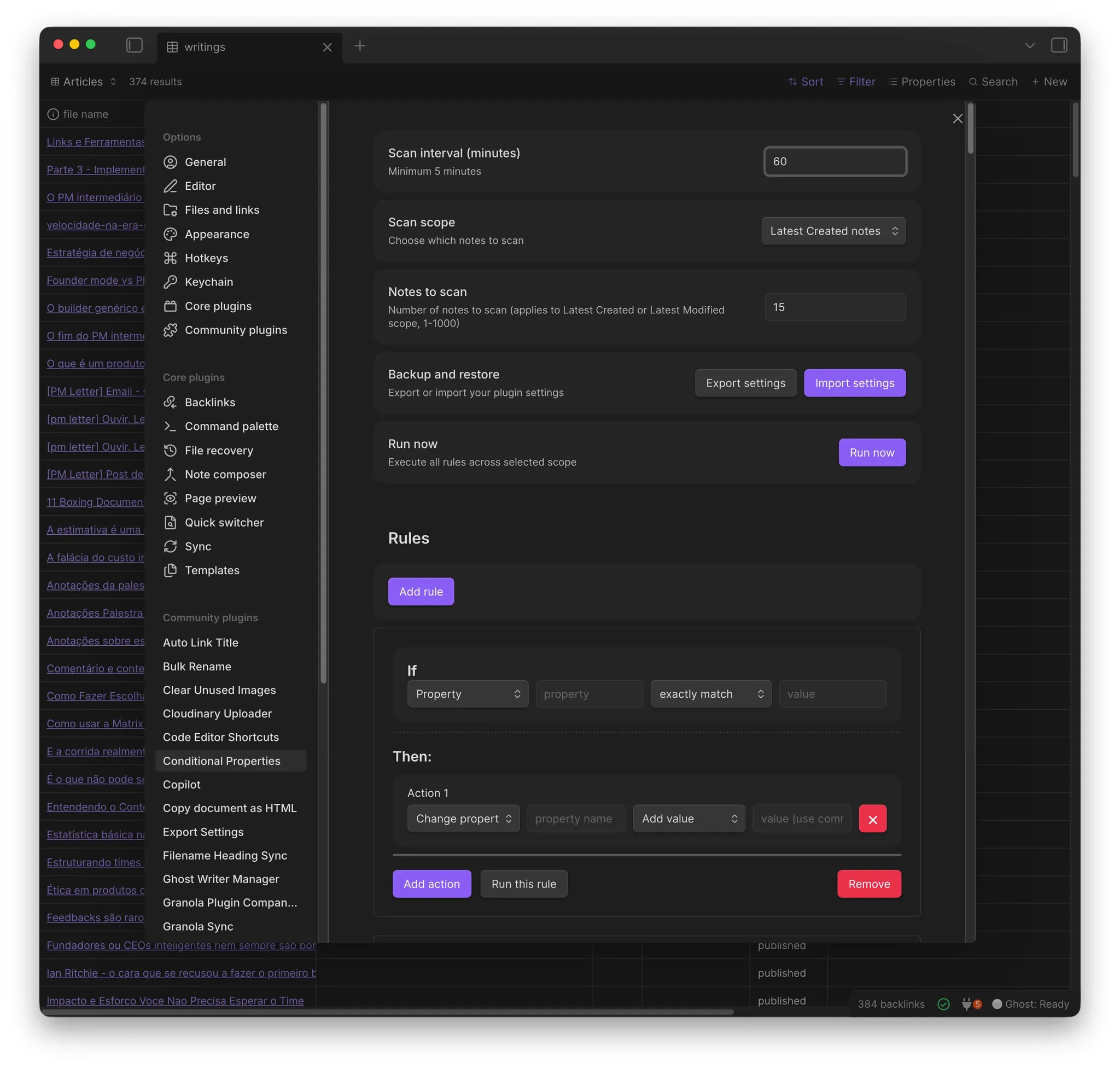 Conditional Properties screenshot