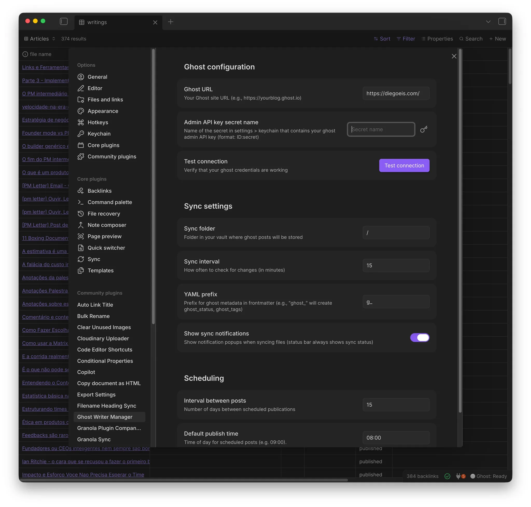 Ghost Writer Manager screenshot