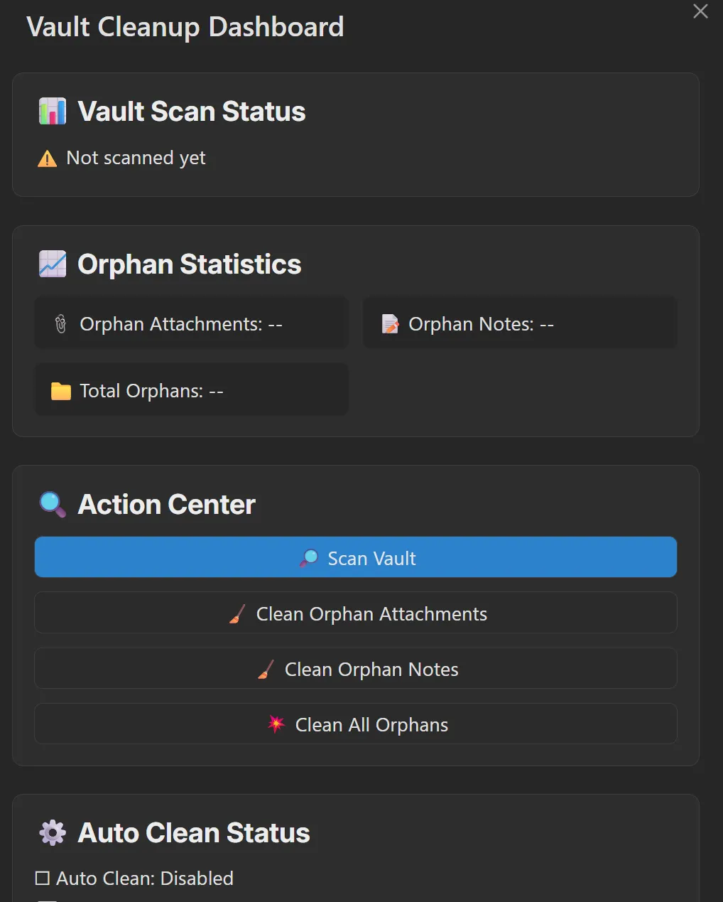 Vault Cleanup Dashboard screenshot