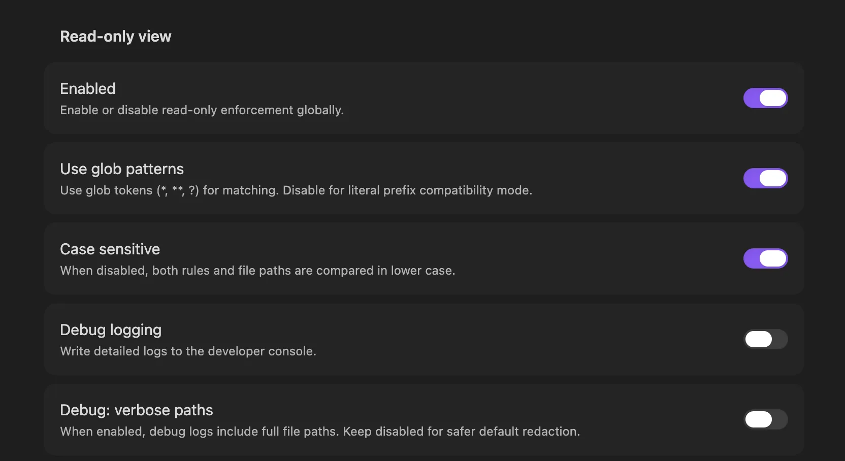 Read Only View screenshot