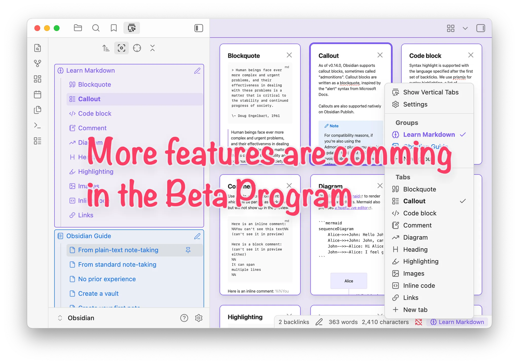 Vertical Tabs screenshot