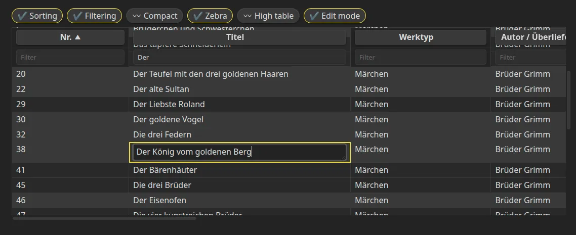 CSV Modern Codeblock screenshot